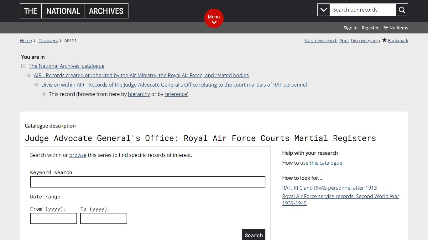 Judge Advocate General's Office: Royal Air Force Courts Martial ...